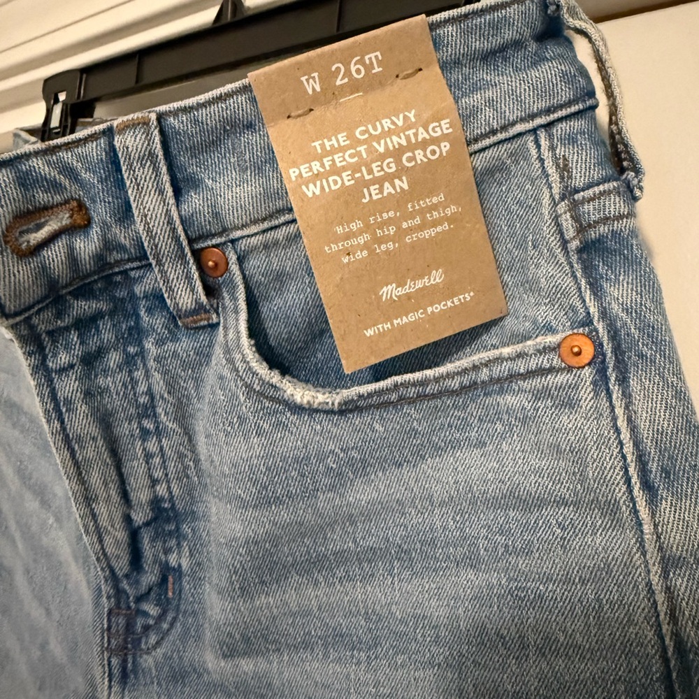 Madewell Light Blue Curvy Vintage Wide-Leg Crop Jeans